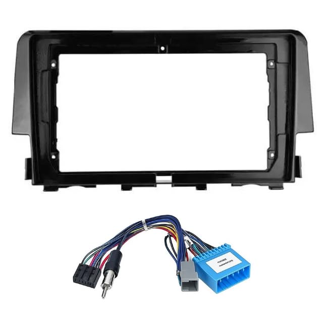 9 inch Car Android Frame Compatible with Honda Civic 2018 | Includes Wiring Harness Dashboard Panel | Durable & Scratch-Resistant | Easy Plug & Play Installation
