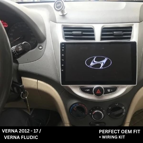 Modorwy 9" Car Android Frame Compatible with Hyundai Verna Fludic 2012-2017 | Includes Wiring Harness Dashboard Panel | Durable & Scratch-Resistant | Easy Plug & Play Installation