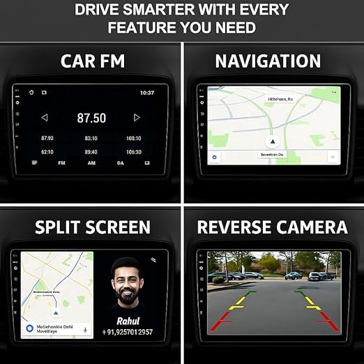 Modorwy Original QLED 9” Zlink Car Android Stereo | OS 13 | 4GB+64GB | Display Support Car Play & Android Auto | incl. AHD Rear Camera & Frame Compatible with Maruti Ignis - 1 Year Warranty