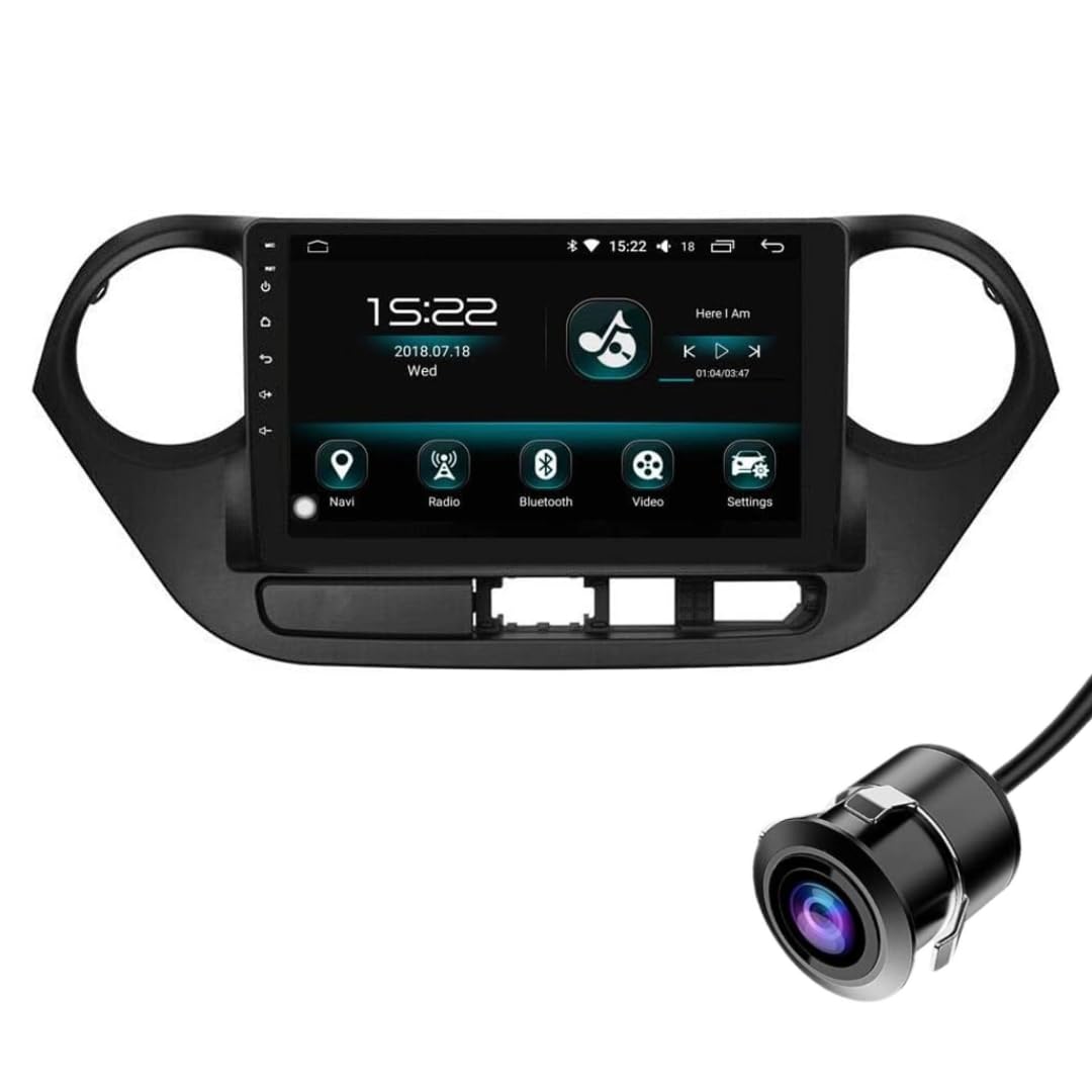 Modorwy Original 9inch HD QLED Car Android Stereo | 2GB RAM & 32GB ROM | OS 13 Double Din Car Multimedia Player | incl. AHD Rear Camera & Frame Compatible with Hyundai Grand i10-1 Year Warranty
