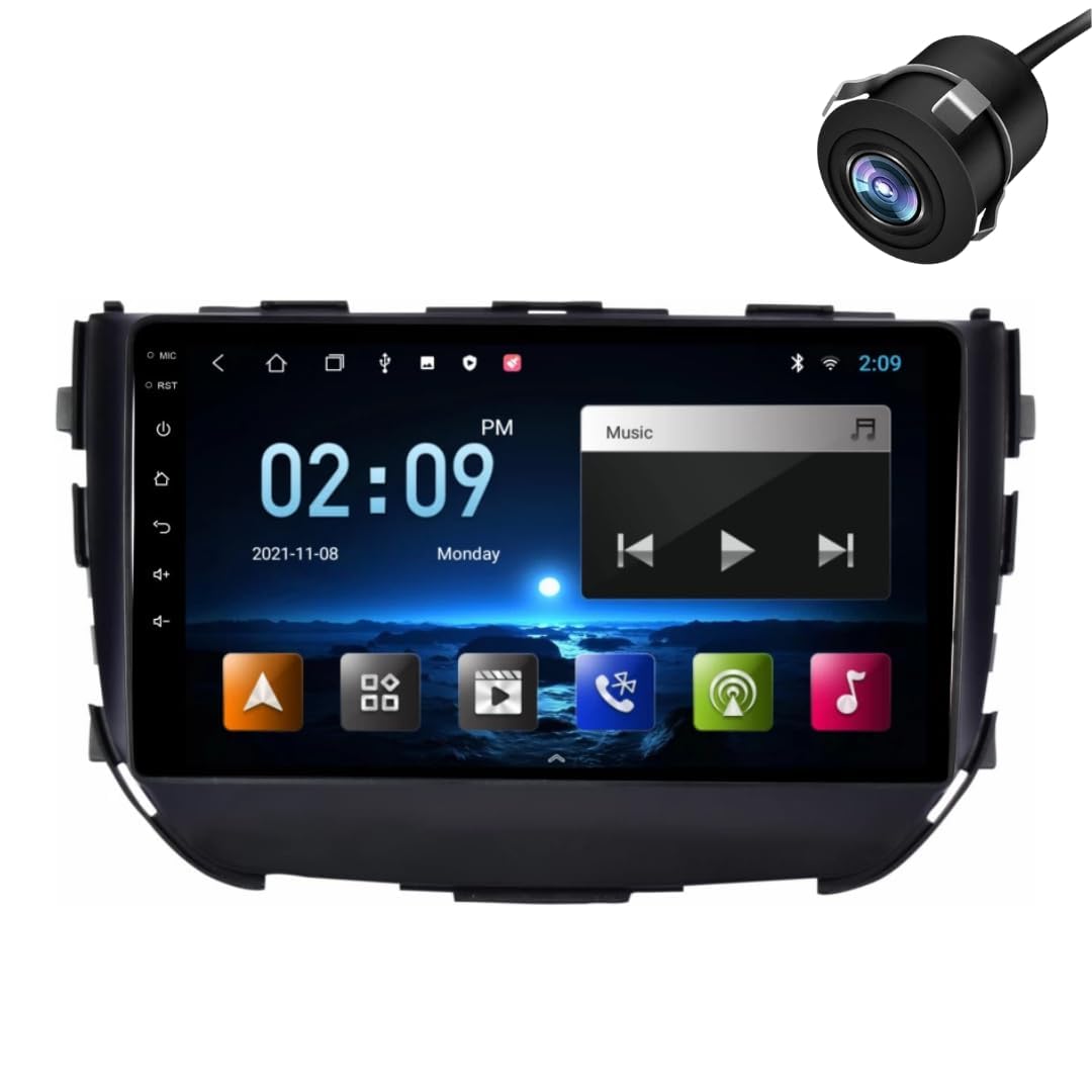 Modorwy Original QLED 9” Zlink Car Android Stereo | OS 13 | 4GB+64GB | Display Support Car Play & Android Auto | incl. AHD Rear Camera & Frame Compatible with Maruti Brezza 2015-1 Year/ Warranty