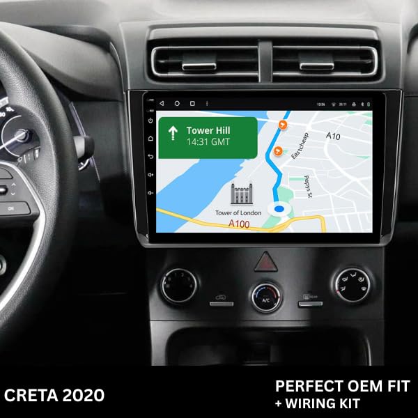 Modorwy 9" Car Android Frame Compatible with Hyundai Creta 2020-2024 | Includes Wiring Harness Dashboard Panel | Durable & Scratch-Resistant | Easy Plug & Play Installation
