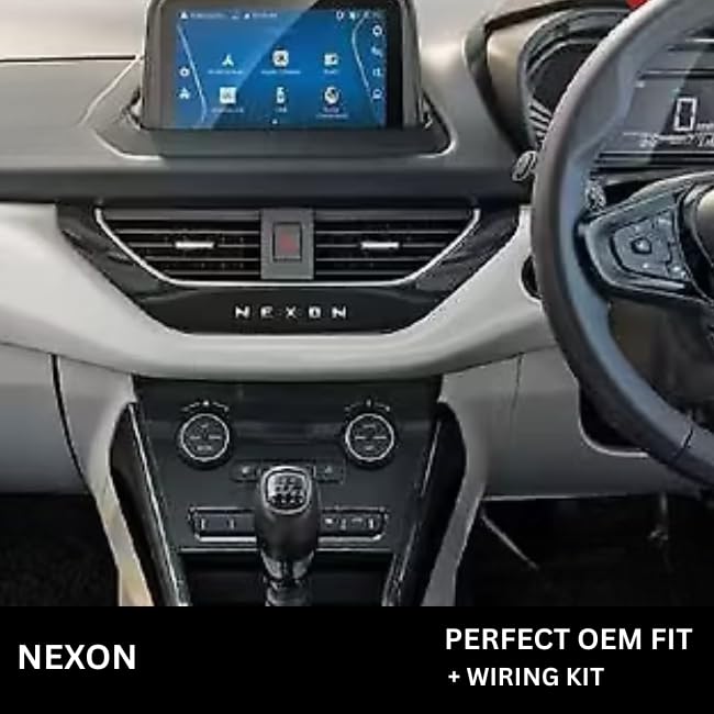 9 inch Car Android Frame Compatible with Tata Nexon | Includes Plug & Play Wiring Harness | Premium ABS Material | Scratch & Heat Resistant Design
