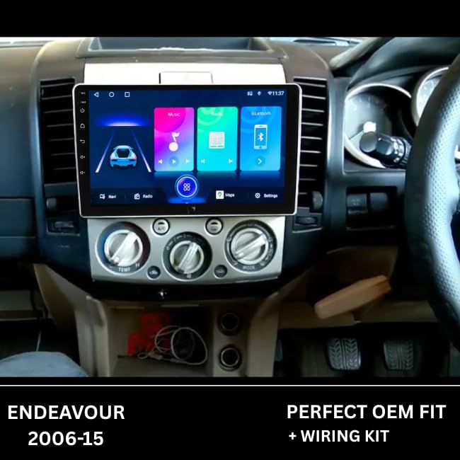 9 inch Car Android Frame Compatible with Ford Endeavour 2006-2015 | Includes Wiring Harness Dashboard Panel | Durable & Scratch-Resistant | Easy Plug & Play Installation