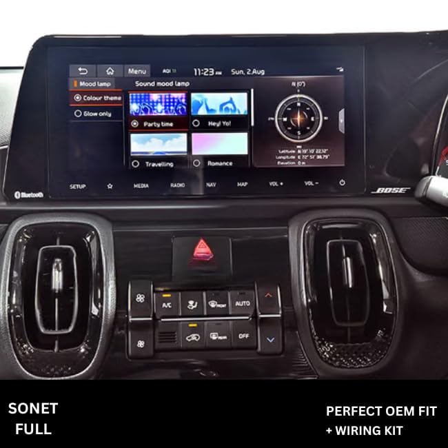 9 inch Car Android Frame Compatible with Kia Sonet | Includes Plug & Play Wiring Harness | Premium ABS Material | Scratch & Heat Resistant Design