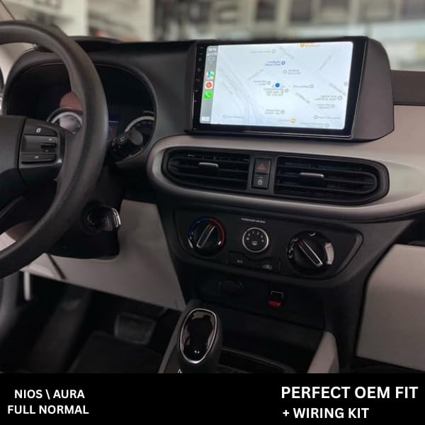 Modorwy 9" Car Android Frame Compatible with Hyundai Aura | Includes Wiring Harness Dashboard Panel | Durable & Scratch-Resistant | Easy Plug & Play Installation