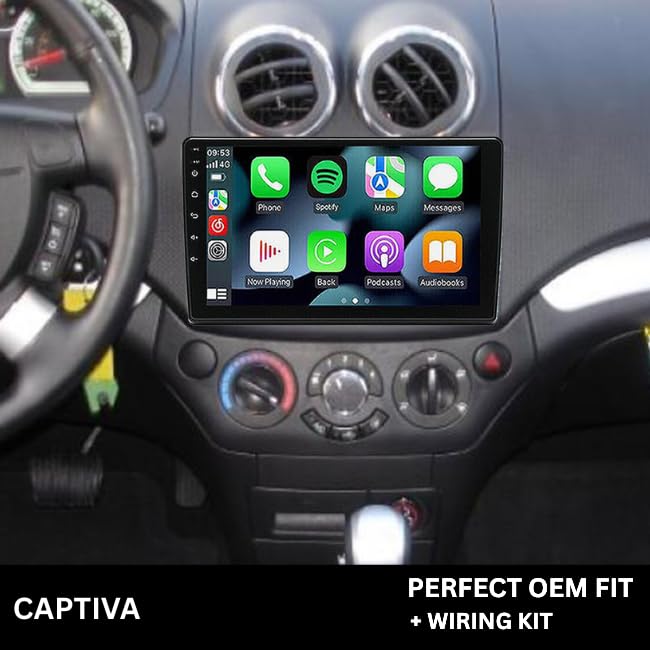 9 inch Car Android Frame Compatible with Cheverolet Aveo 2016-2020 | Includes Wiring Harness Dashboard Panel | Durable & Scratch-Resistant | Easy Plug & Play Installation