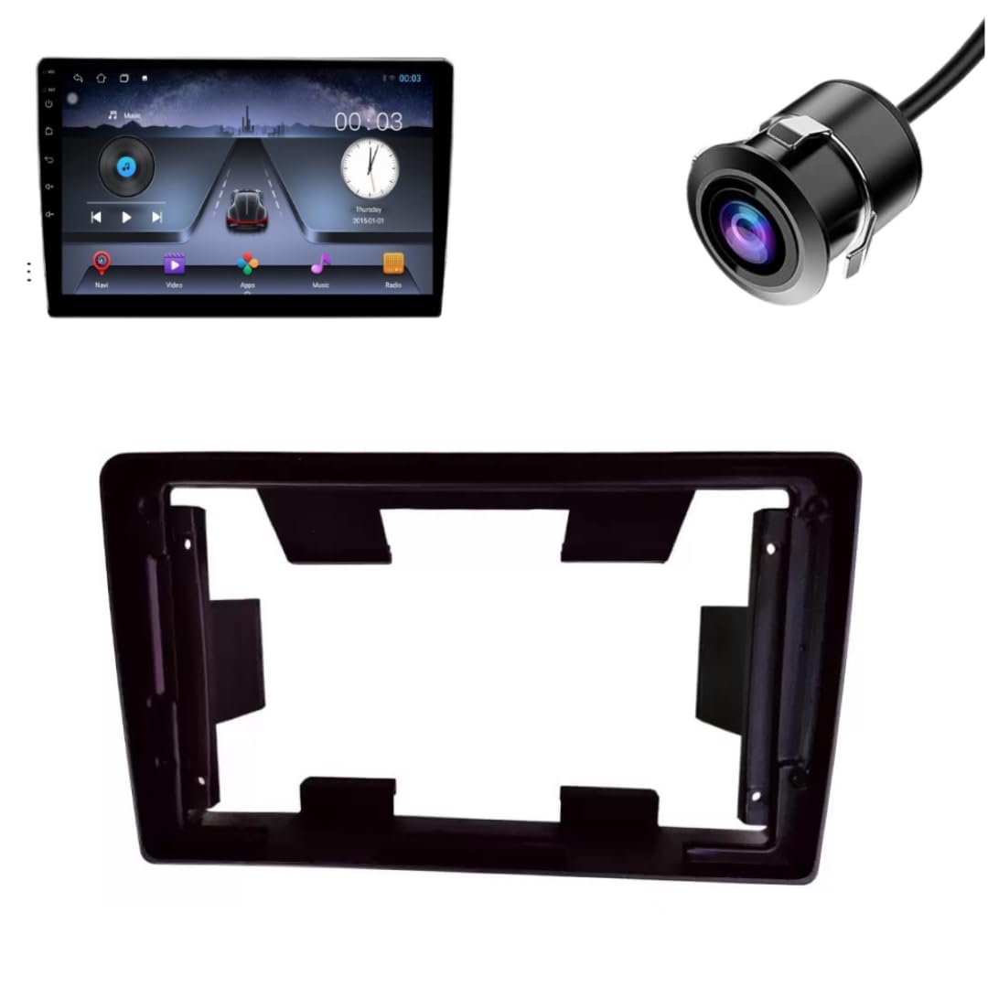 Modorwy Car Android System | OS 13 Stereo | 9 Inch QLED HD IPS Touch | 2GB & 32GB | Double Din Car Multimedia Player | Bluetooth Wi-Fi | incl. AHD Rear Camera & Frame Compatible with Maruti Eeco