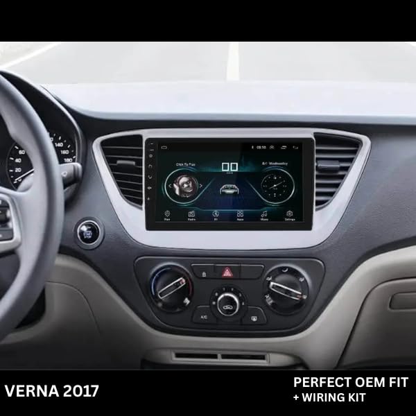 Modorwy 9" Car Android Frame Compatible with Hyundai Verna 2018-2020 | Includes Wiring Harness Dashboard Panel | Durable & Scratch-Resistant | Easy Plug & Play Installation