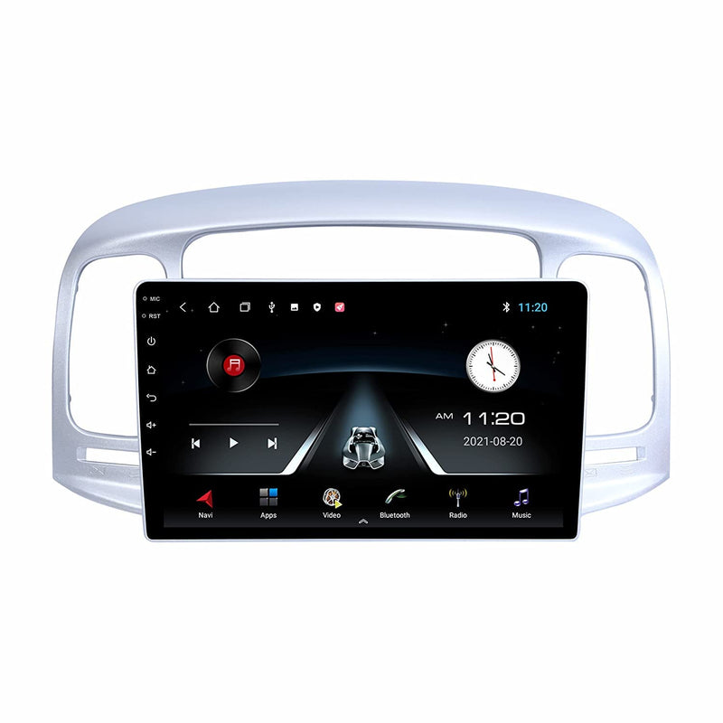 Modorwy Original 9inch HD QLED Car Android Stereo | 2GB RAM & 32GB ROM | OS 13 Double Din Car Multimedia Player | incl. AHD Rear Camera & Frame Compatible with Hyundai Verna 2006-11   1Year Warranty