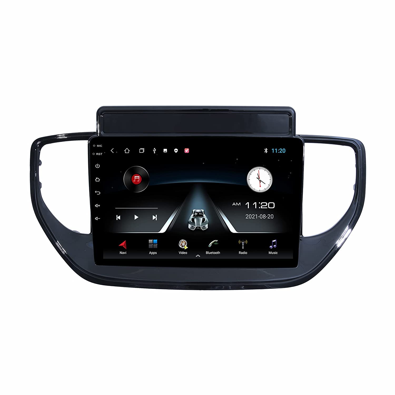 Modorwy Car Android System | OS 13 Stereo | 9 Inch QLED HD IPS Touch | 2GB & 32GB | Double Din Car Multimedia Player | Bluetooth Wi-Fi | incl. AHD Rear Camera & Frame Compatible with Hyundai Verna 2021