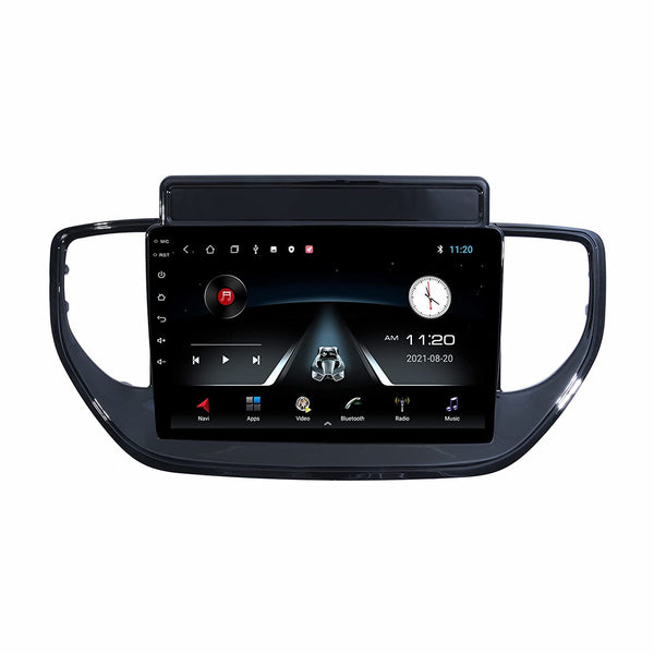 Modorwy Car Android System | OS 13 Stereo | 9 Inch QLED HD IPS Touch | 2GB & 32GB | Double Din Car Multimedia Player | Bluetooth Wi-Fi | incl. AHD Rear Camera & Frame Compatible with Hyundai Verna 2021