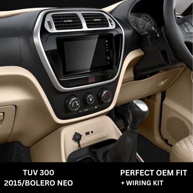 9 inch Car Android Frame Compatible with Mahindra Bolero Neo | Includes Plug & Play Wiring Harness | Premium ABS Material | Scratch & Heat Resistant Design