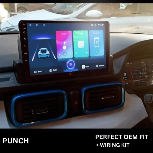 9 inch Car Android Frame Compatible with Tata Punch | Includes Plug & Play Wiring Harness | Premium ABS Material | Scratch & Heat Resistant Design