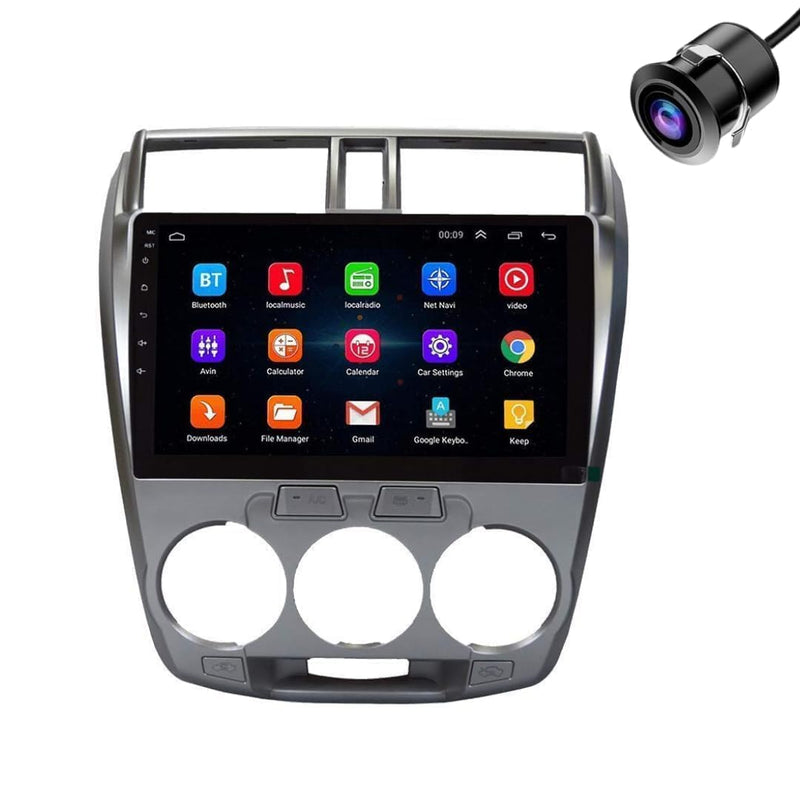 Original 9inch HD QLED Car Android Stereo | 2GB RAM & 32GB ROM | OS 13 Double Din Car Multimedia Player | incl. AHD Camera & Frame Compatible with Honda City i-VTEC 2008-2013 - 1 Year Warranty