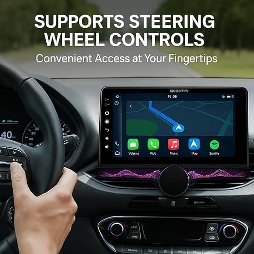 Gemstone 2K Car Android System | 10.1inch Full HD Touchscreen|Wireless CarPlay & Android Auto | 4GB/64GB | DSP | GPS Navigation | Wi-Fi & Bluetooth|Universal Double Din Stereo- 1 Year Warranty