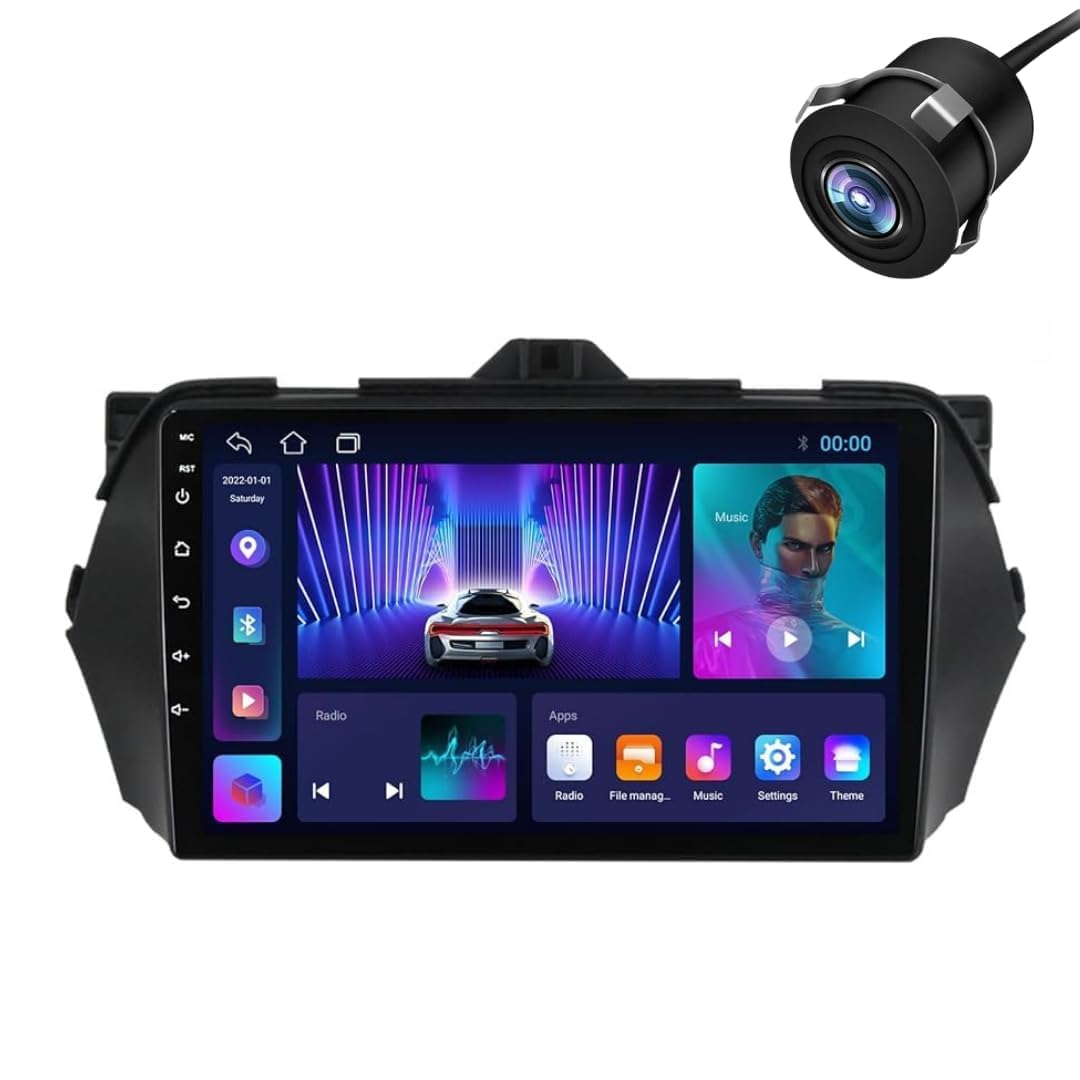 Modorwy Original QLED 9” Zlink Car Android Stereo | OS 13 | 2GB+32GB | Display Support Car Play & Android Auto | incl. AHD Rear Camera & Frame Compatible with Maruti Ciaz - 1 Year Warranty