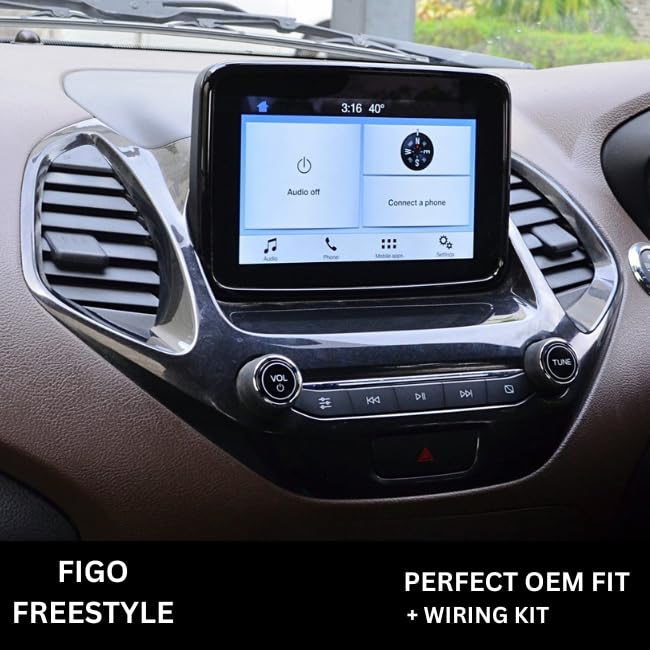 9 inch Car Android Frame Compatible with Ford Figo Freestyle | Includes Wiring Harness Dashboard Panel | Durable & Scratch-Resistant | Easy Plug & Play Installation