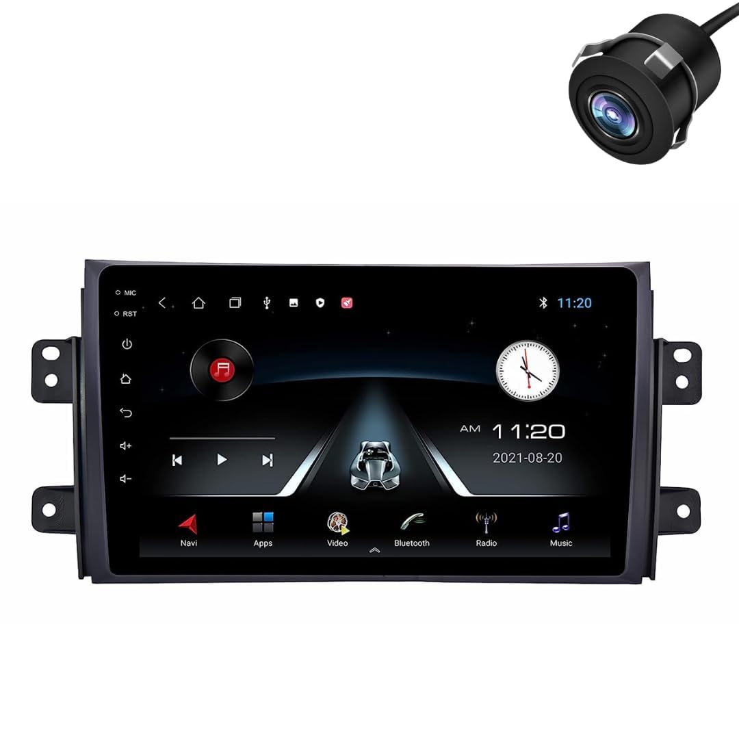 Modorwy Original QLED 9” Zlink Car Android Stereo | OS 13 | 2GB+32GB | Display Support Car Play & Android Auto | incl. AHD Rear Camera & Frame Compatible with Maruti SX4-1 Year Warranty