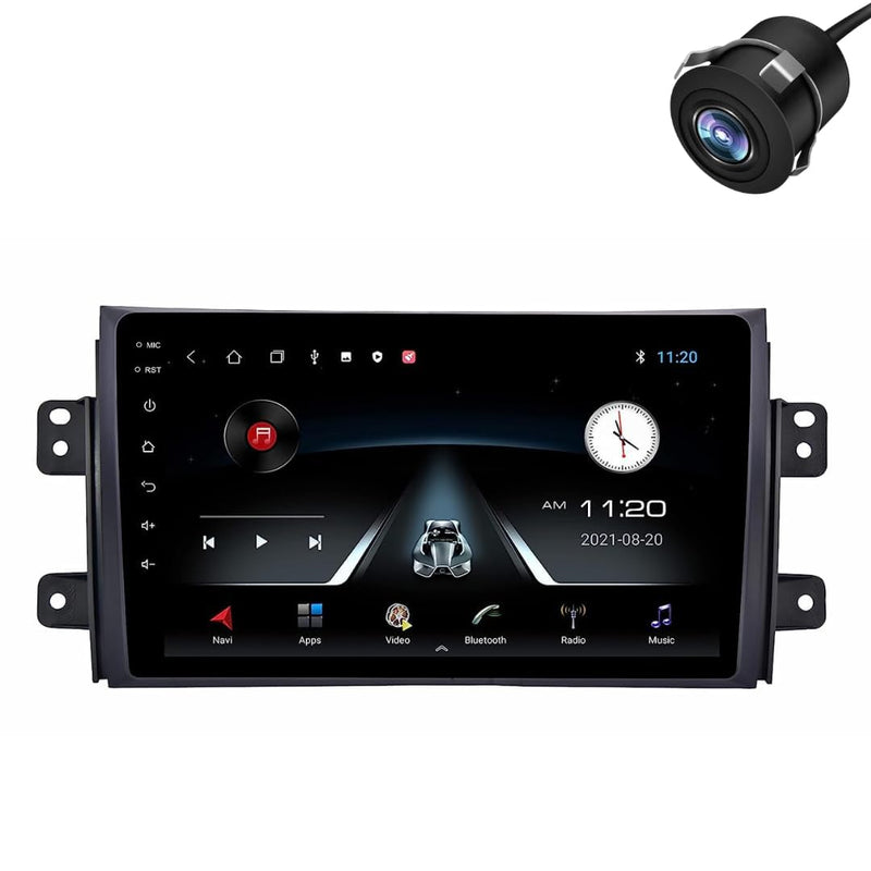 Modorwy Original QLED 9” Zlink Car Android Stereo | OS 13 | 2GB+32GB | Display Support Car Play & Android Auto | incl. AHD Rear Camera & Frame Compatible with Maruti SX4-1 Year Warranty