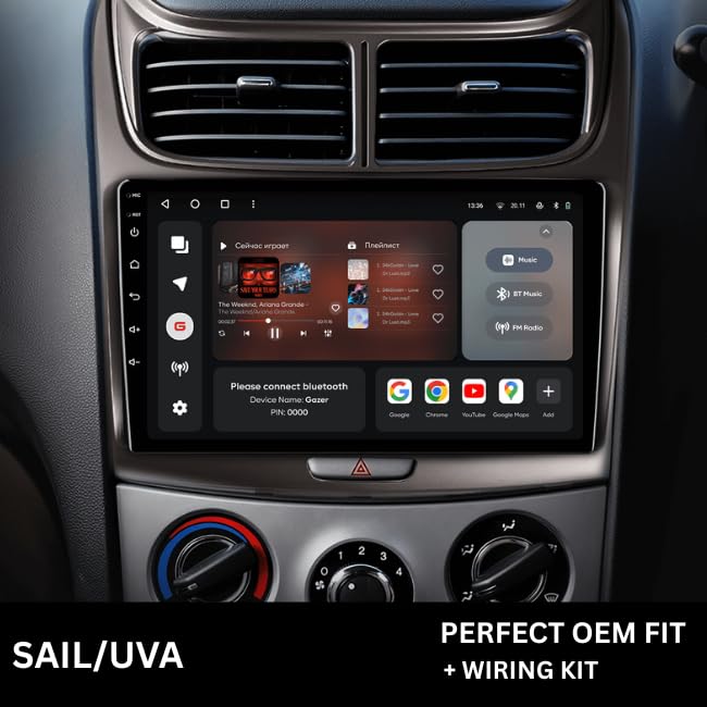 9 inch Car Android Frame Compatible with Cheverolet UVA | Includes Wiring Harness Dashboard Panel | Durable & Scratch-Resistant | Easy Plug & Play Installation