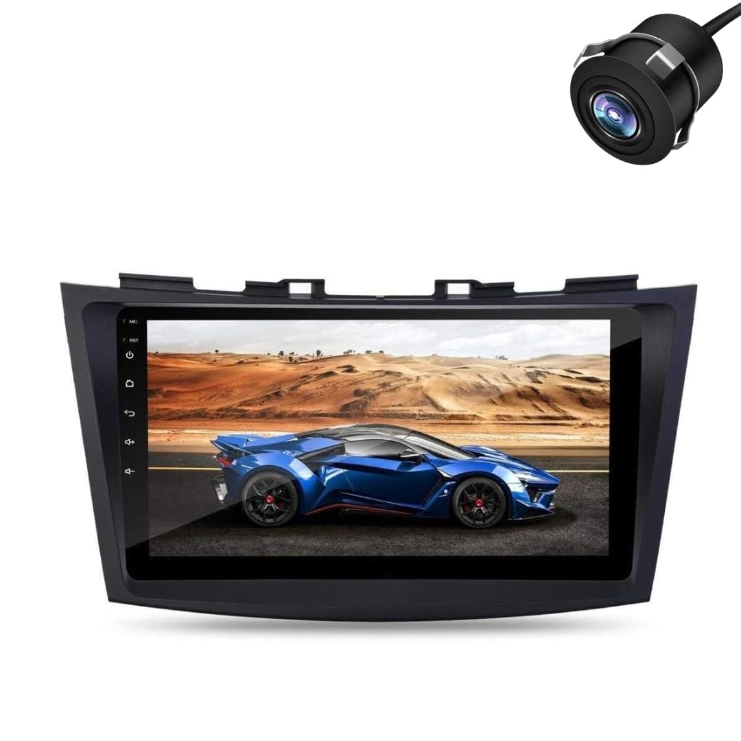 Modorwy Original QLED 9” Zlink Car Android Stereo | OS 13 | 2GB+32GB | Display Support Car Play & Android Auto | incl. AHD Rear Camera & Frame Compatible with Maruti Swift 2011-2017 - 1 Year Warranty
