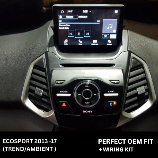 9 inch Car Android Frame Compatible with Ford Ecosport 2013-2017 | Includes Wiring Harness Dashboard Panel | Durable & Scratch-Resistant | Easy Plug & Play Installation