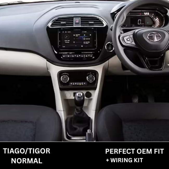 9 inch Car Android Frame Compatible with Tata Tigor | Includes Plug & Play Wiring Harness | Premium ABS Material | Scratch & Heat Resistant Design