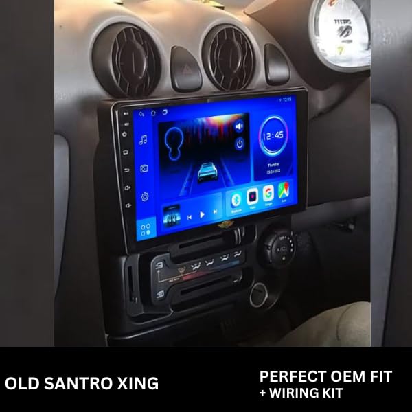 Modorwy 9" Car Android Frame Compatible with Hyundai Santro Xing | Includes Wiring Harness Dashboard Panel | Durable & Scratch-Resistant | Easy Plug & Play Installation