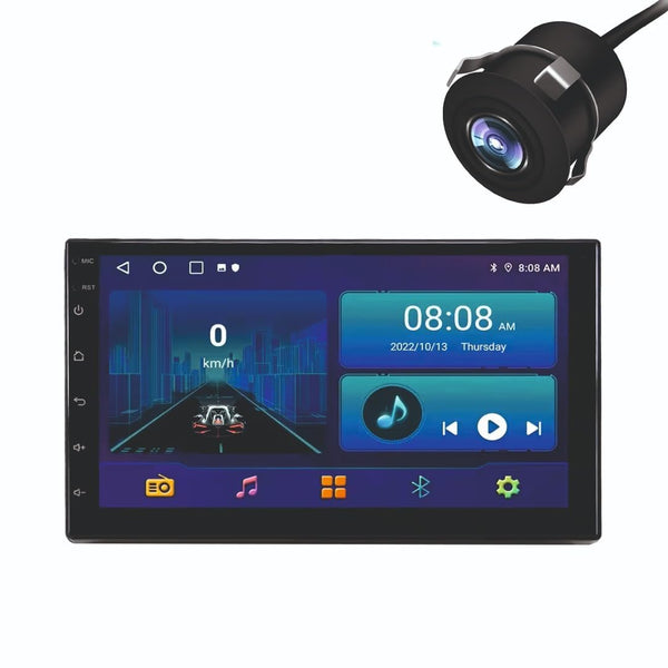 Modowry 9inch Android Car System | Android 12 Car Stereo | Double Din Car Android Player | IPS HD Screen | Wireless CarPlay/Android Auto | 4GB+32GB | Split Screen | Mirror Link | AHD Camera Included