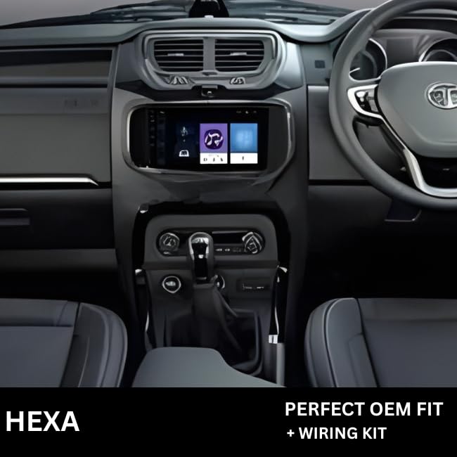 9 inch Car Android Frame Compatible with Tata Hexa | Includes Plug & Play Wiring Harness | Premium ABS Material | Scratch & Heat Resistant Design