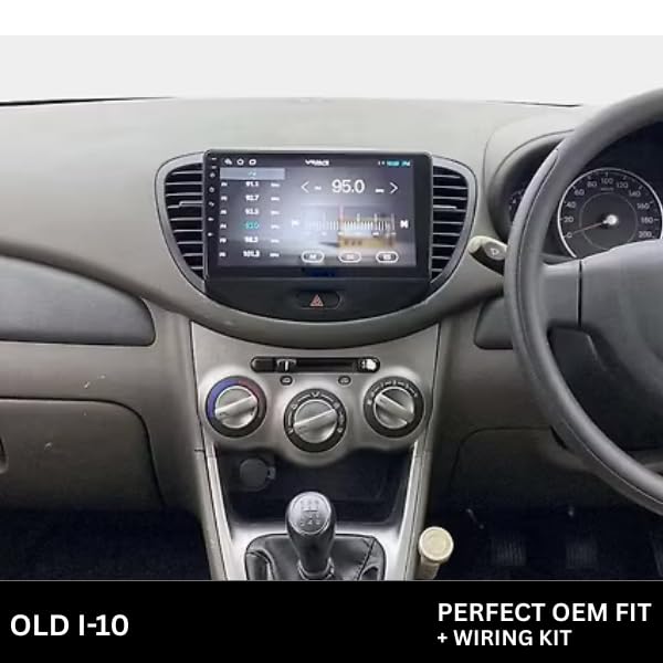 Modorwy 9" Car Android Frame Compatible with Hyundai i10 2008-2017 | Includes Wiring Harness Dashboard Panel | Durable & Scratch-Resistant | Easy Plug & Play Installation