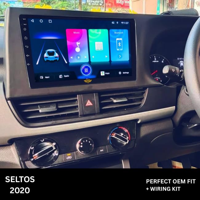 9 inch Car Android Frame Compatible with Kia Seltos 2020 | Includes Plug & Play Wiring Harness | Premium ABS Material | Scratch & Heat Resistant Design