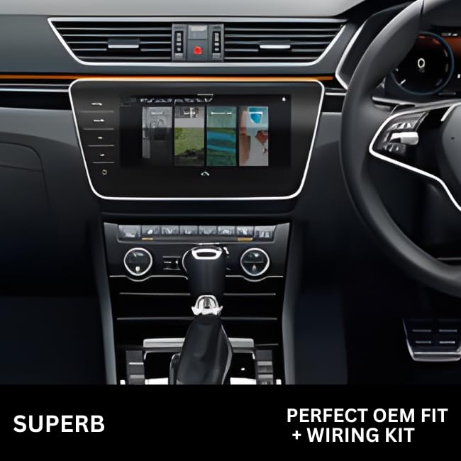 9 inch Car Android Frame Compatible with Skoda Superb | Includes Plug & Play Wiring Harness | Premium ABS Material | Scratch & Heat Resistant Design