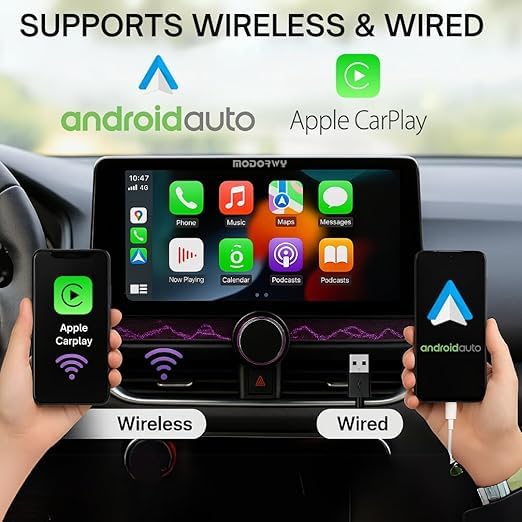 Modorwy Gemstone 10.4" QLED 2K Android Car Stereo (4GB+64GB, Fan, Bluetooth, Wi-Fi, AHD Camera)