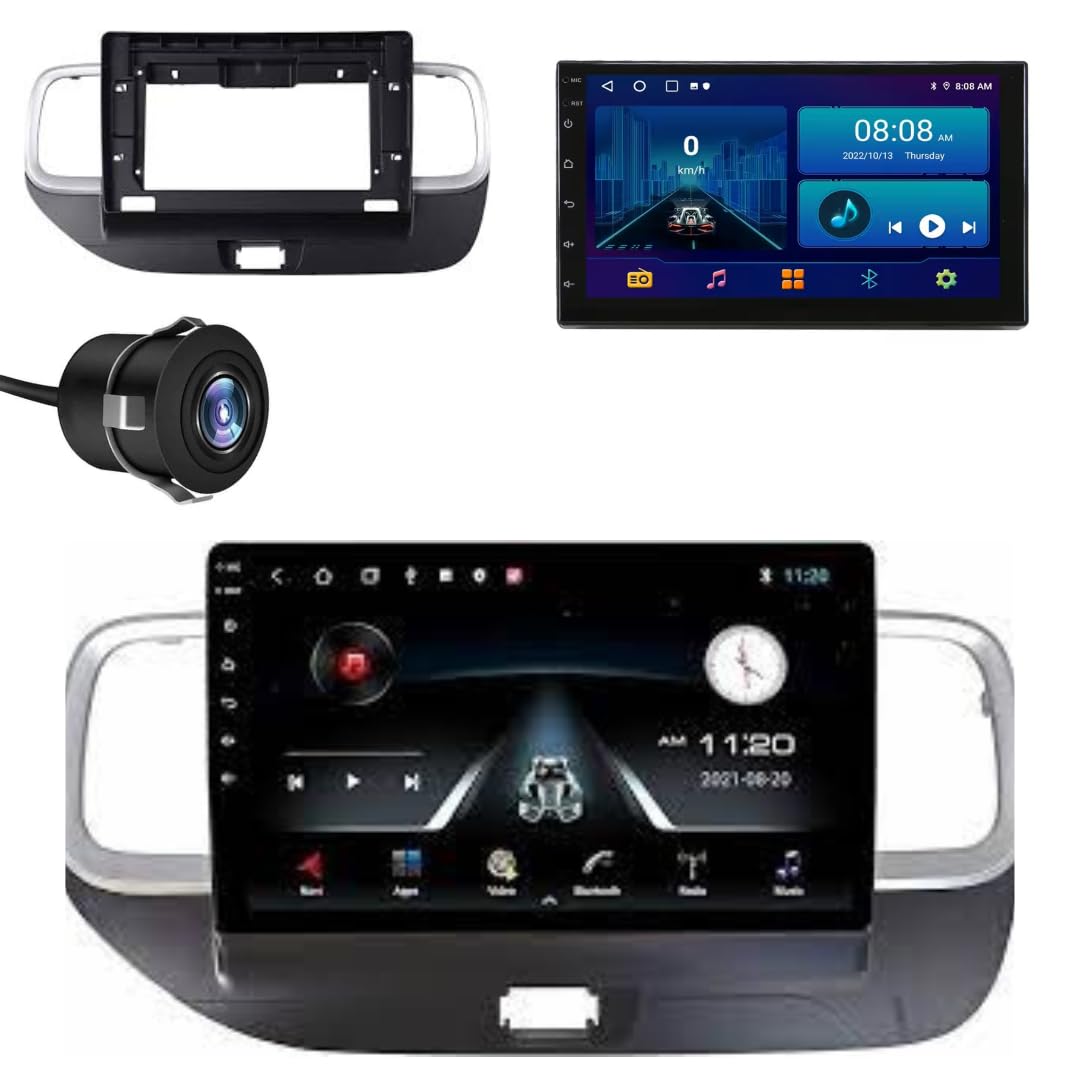 Modorwy Original 9inch HD QLED Car Android Stereo | 2GB RAM & 32GB ROM | OS 13 Double Din Car Multimedia Player | incl. AHD Rear Camera & Frame Compatible with Hyundai Venue - 1 Year Warranty