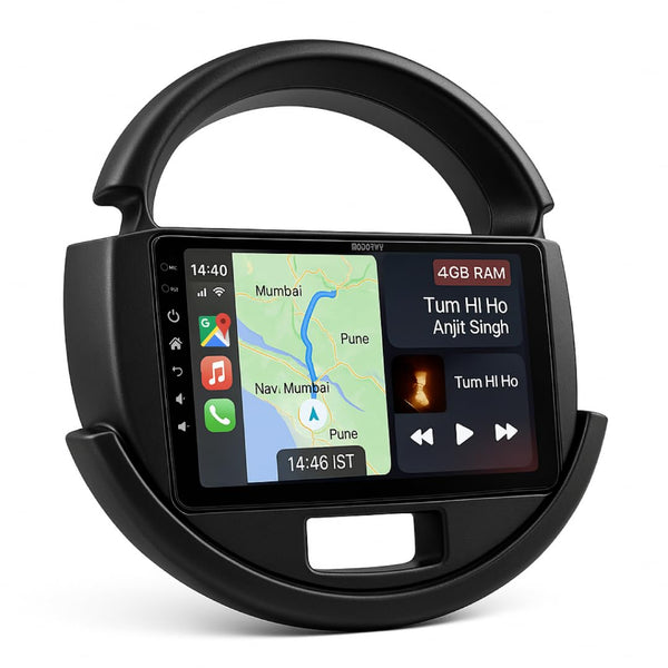 Original QLED 9” Zlink Car Android Stereo | OS 13 | 4GB+32GB | Display Support Car Play & Android Auto | incl. AHD Rear Camera & Frame Compatible with Maruti S-Presso - 1 Year Warranty