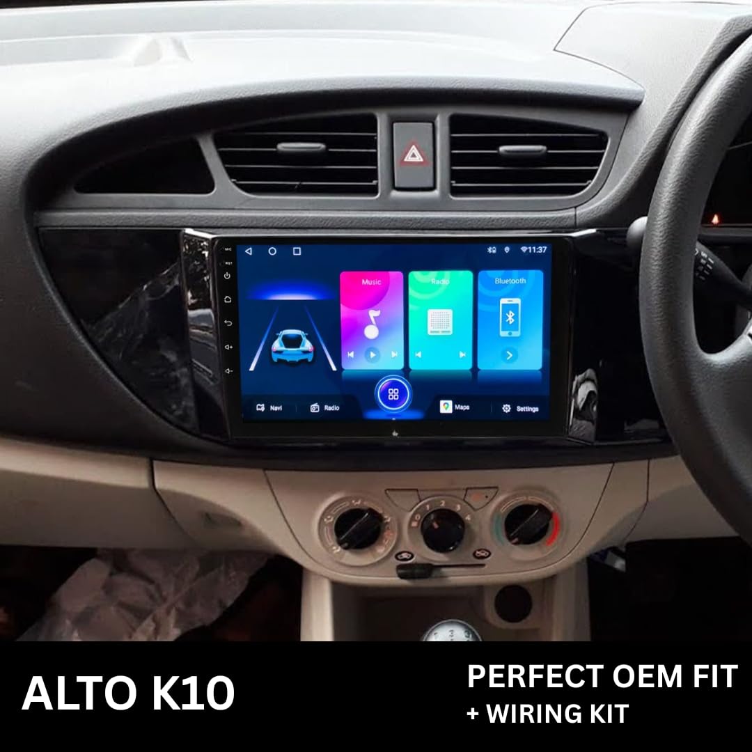 Modorwy 9" Car Android Frame Compatible with Maruti Alto K10 2016-2020 | Includes Wiring Harness Dashboard Panel | Durable & Scratch-Resistant | Easy Plug & Play Installation