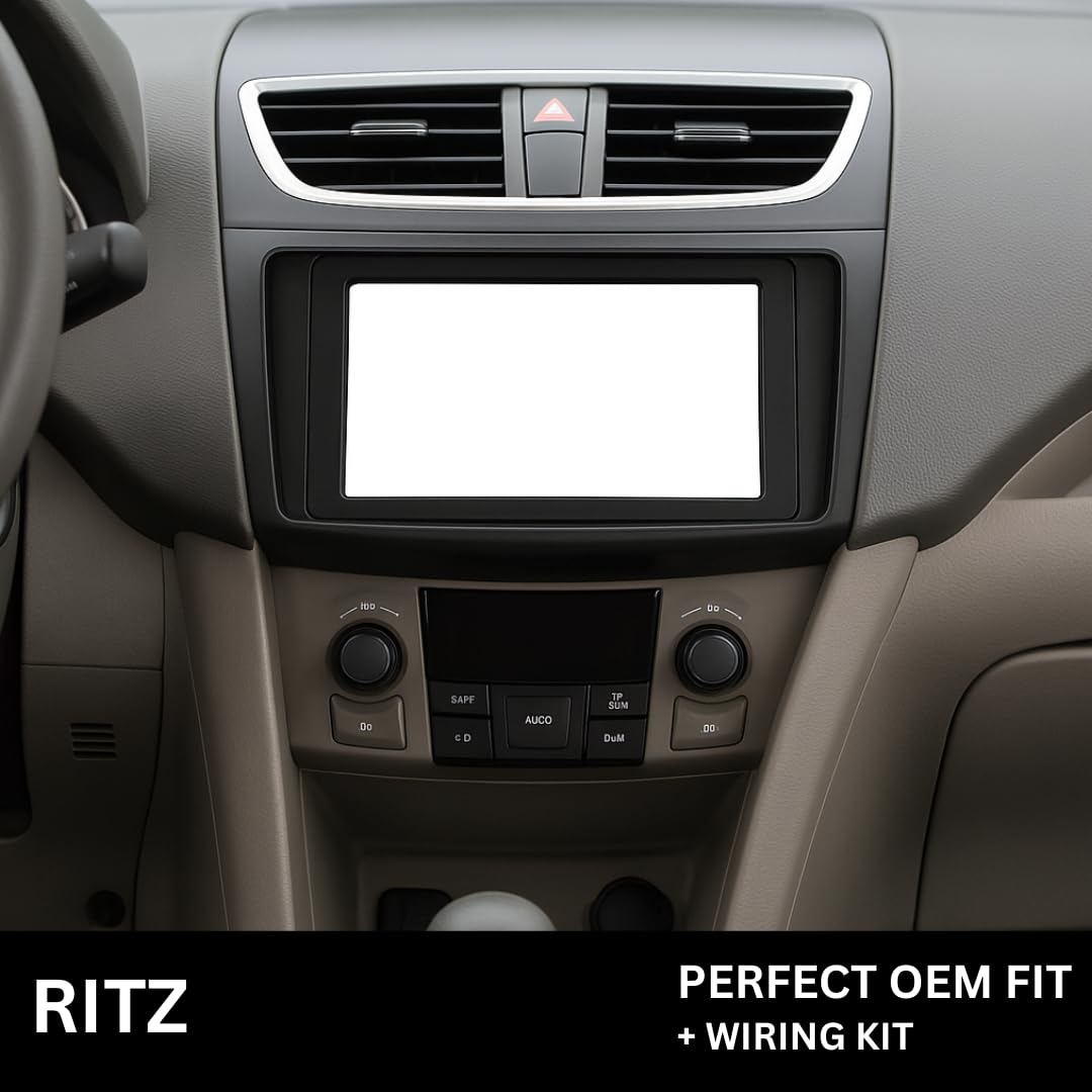 9" Car Android Frame Compatible with Maruti Ritz | Includes Wiring Harness Dashboard Panel | Durable & Scratch-Resistant | Easy Plug & Play Installation
