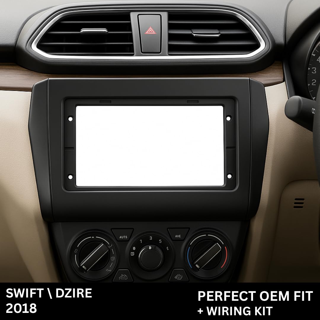 Modorwy 9" Car Android Frame Compatible with Maruti Frames | Includes Wiring Harness Dashboard Panel | Durable & Scratch-Resistant | Easy Plug & Play Installation (for Swift 2018-023)