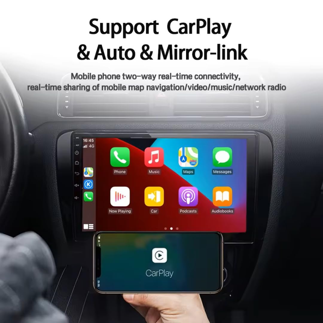 Modowry 9-Inch Universal TS9 Car Android Screen - IPS Full HD Display, 1GB/32GB, Split Screen, Mirror Link, Steering Wheel Control, Wireless Apple Car Play & Android Auto Car Stereo