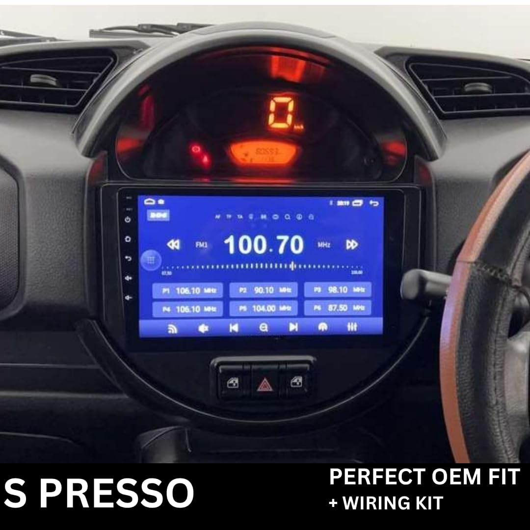 Modorwy 9-Inch Android Frame for Maruti S-Presso | OEM-Style Dashboard Fit | Plug & Play Wiring Harness | Durable ABS Matte Finish | Supports All 9-Inch Android Stereos