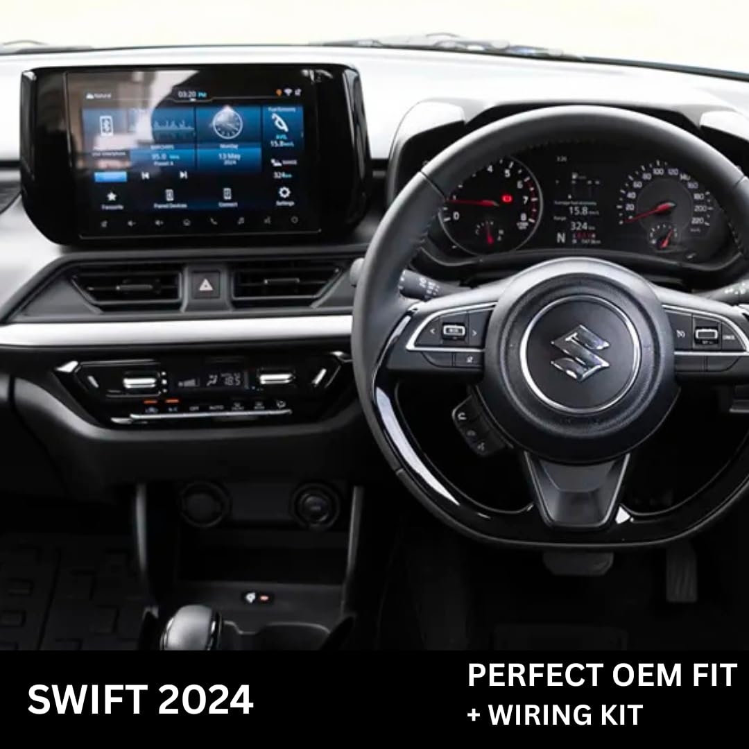 Modorwy 9" Car Android Frame Compatible with Maruti Swift Dzire 2024-2025 | Includes Wiring Harness Dashboard Panel | Durable & Scratch-Resistant | Easy Plug & Play Installation