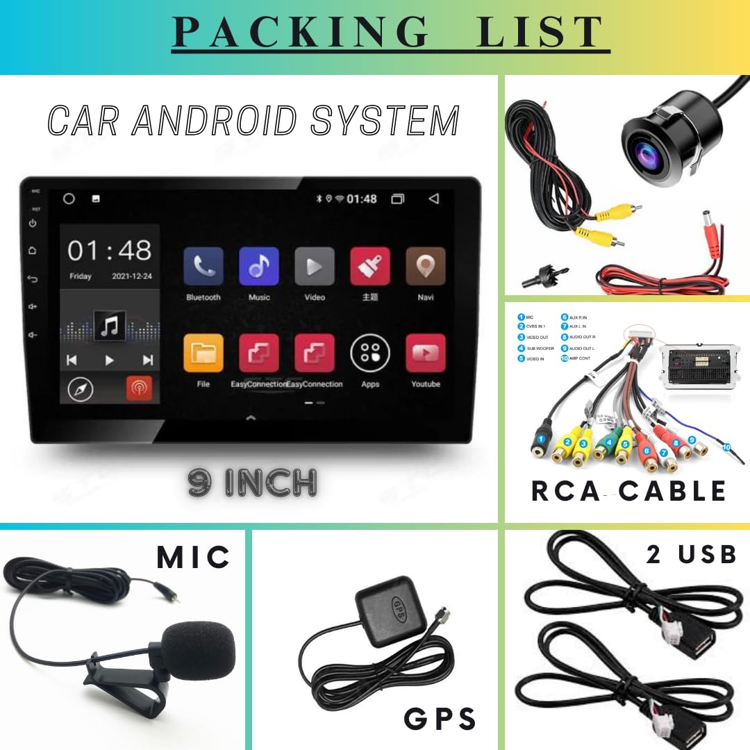 Modorwy 9” Android 13 Car Stereo | 4GB+64GB | Wireless CarPlay & Android Auto | Double Din | Split Screen