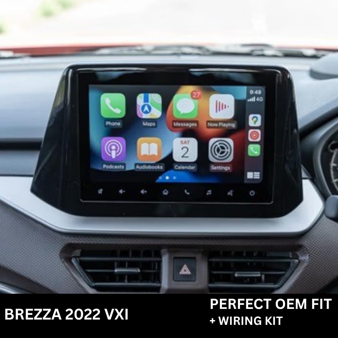 Modorwy 9" Car Android Frame Compatible with Maruti Brezza VXI 2022-2025 | Includes Wiring Harness Dashboard Panel | Durable & Scratch-Resistant | Easy Plug & Play Installation