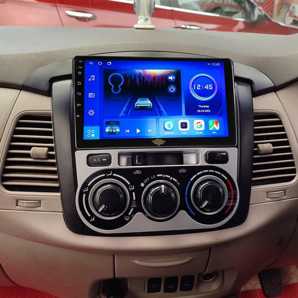 9 inch Car Android Frame Compatible with Toyota Innova 2012-2014 | Includes Wiring Harness Dashboard Panel | Durable & Scratch-Resistant | Easy Plug & Play Installation