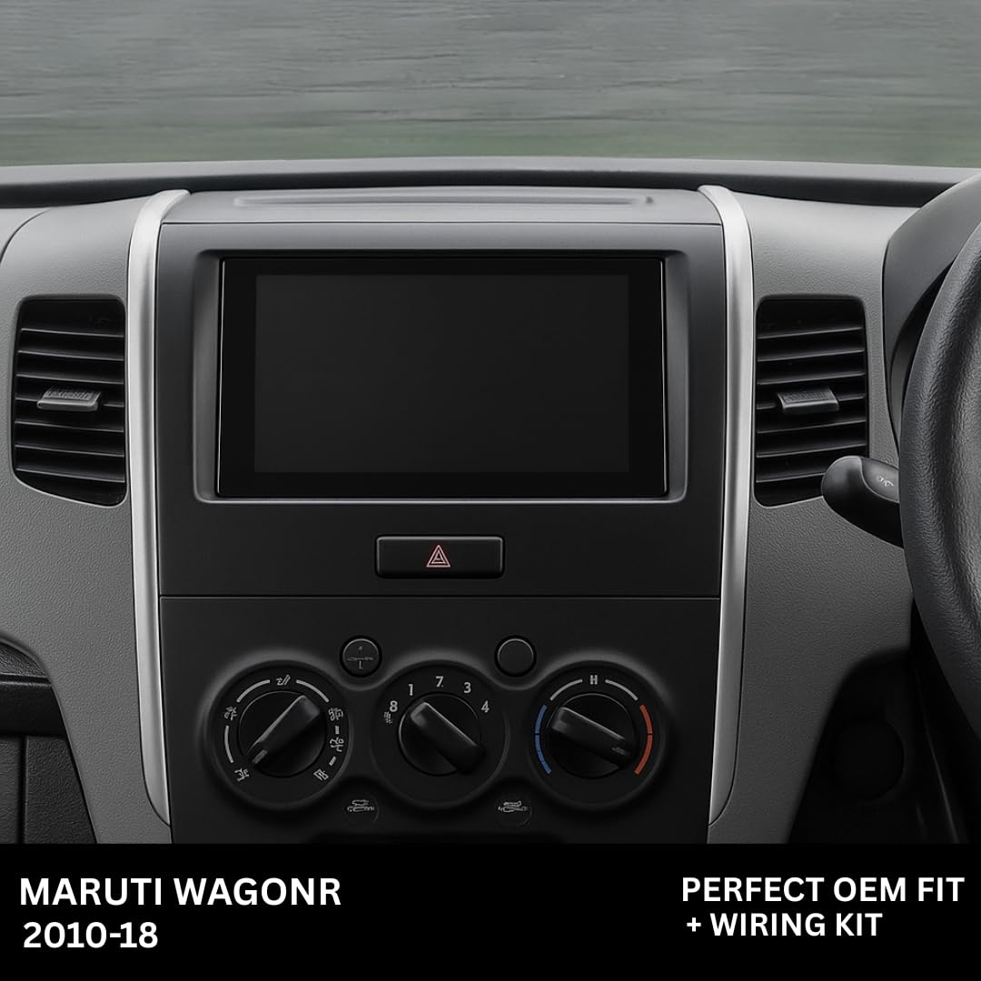 Modorwy 9" Car Android Frame Compatible with Maruti Wagonr 2010-2018 | Includes Wiring Harness Dashboard Panel | Durable & Scratch-Resistant | Easy Plug & Play Installation