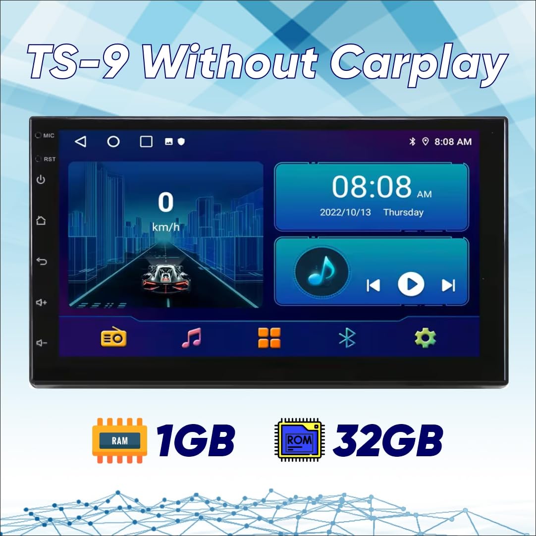 Modorwy 9" TS9 Android Car Stereo | 1GB+32GB | IPS HD | CarPlay & Android Auto | Split Screen