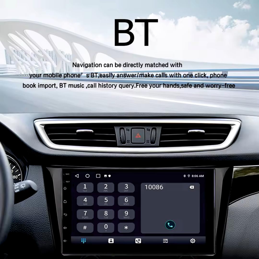 Modorwy TS9 9" Android Car Stereo | 2GB+32GB | QLED Touchscreen | Android 13 | Wireless CarPlay & Android Auto | 2GB RAM + 32GB ROM | GPS Navigation | Bluetooth & Wi-Fi | Mirror Link / Steering Wheel Control Support | Split-Screen