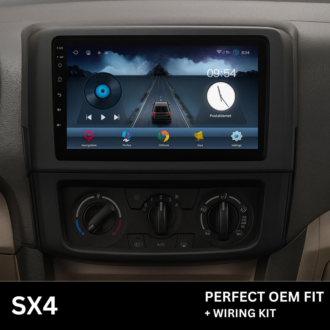 Modorwy 9" Car Android Frame Compatible with Maruti Frames | Includes Wiring Harness Dashboard Panel | Durable & Scratch-Resistant | Easy Plug & Play Installation (for SX4)